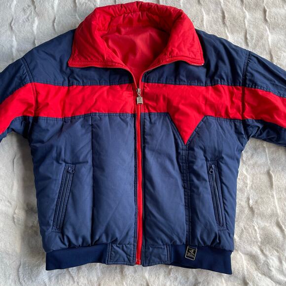 🔥VTG 85” Downhill Racer Down Puffer Jacket Colorblock Retro Outdoor Reversible - Picture 5 of 16